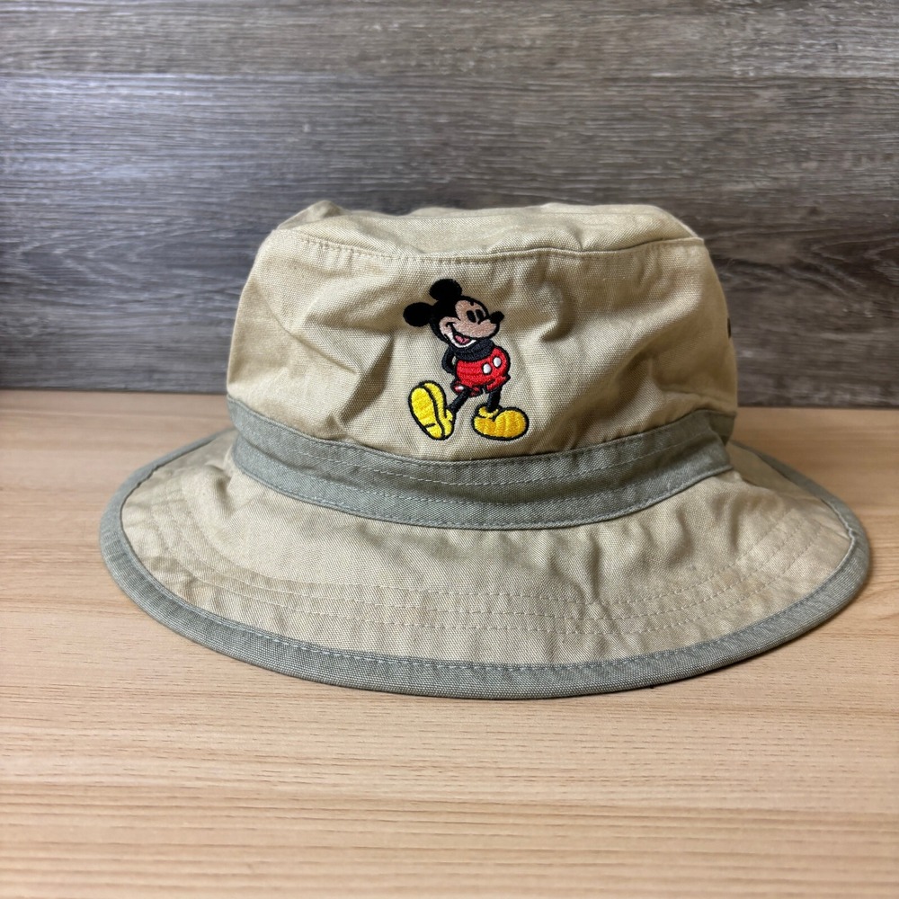 Vintage Disney Hat Cap Bucket Brown Adult One Size Mickey Mouse Sun Outdoors